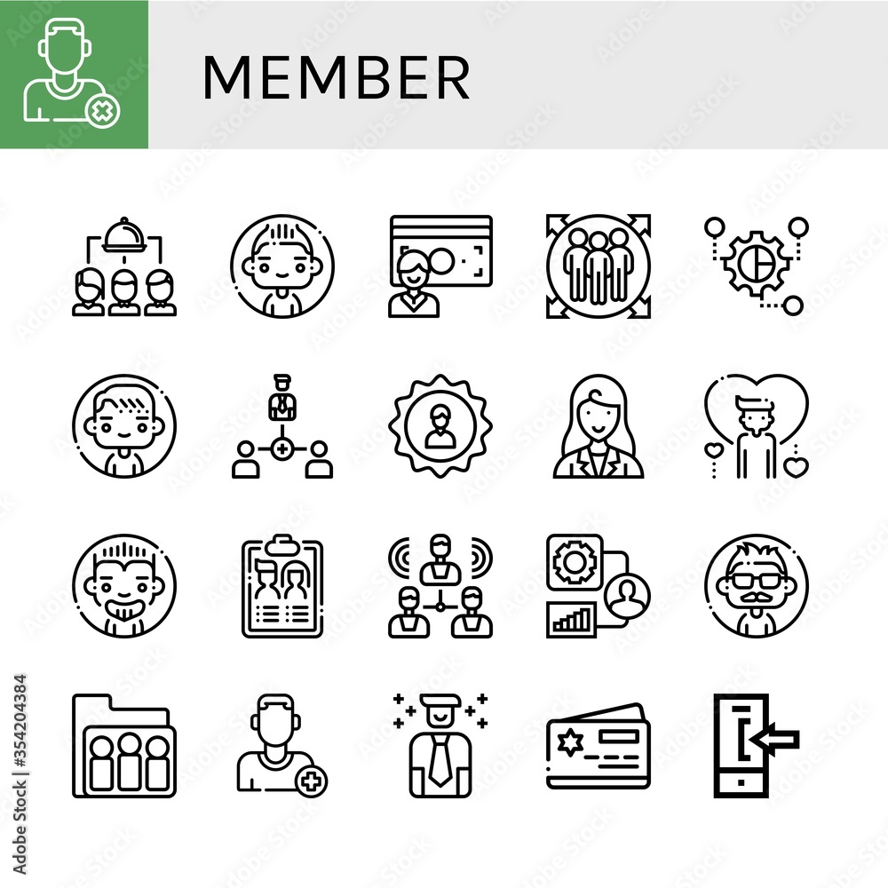 Set of member icons Set of member icons