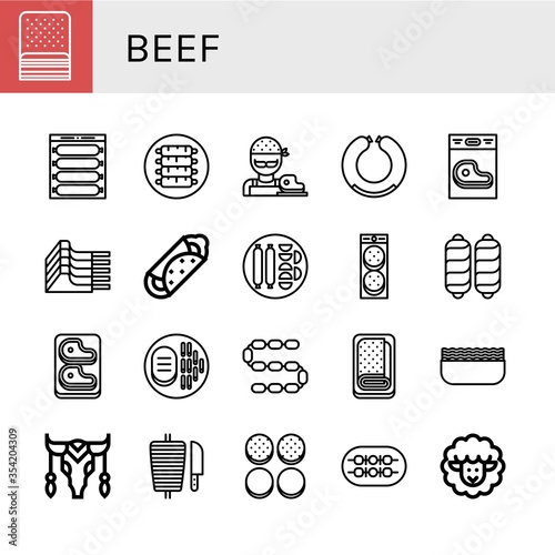Set of beef icons