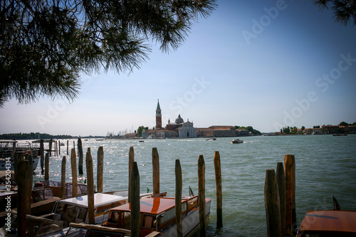 boats and beautiful view freamed of the Gran Canale, Venice © JooRoberto
