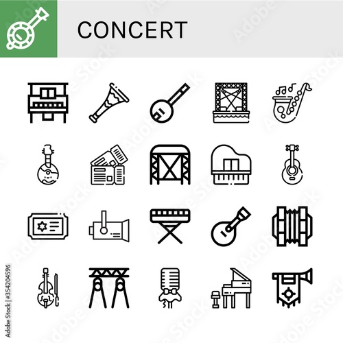 concert simple icons set