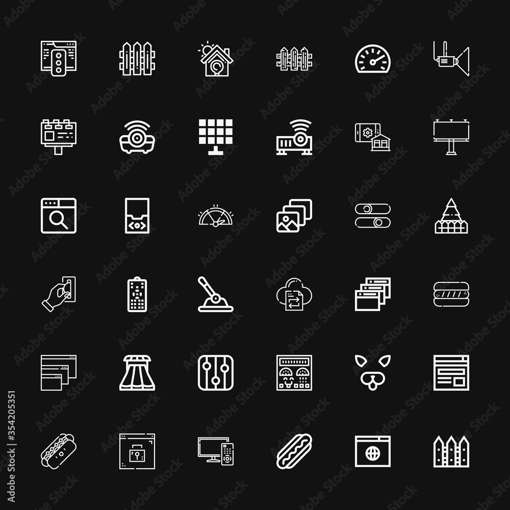 Editable 36 panel icons for web and mobile