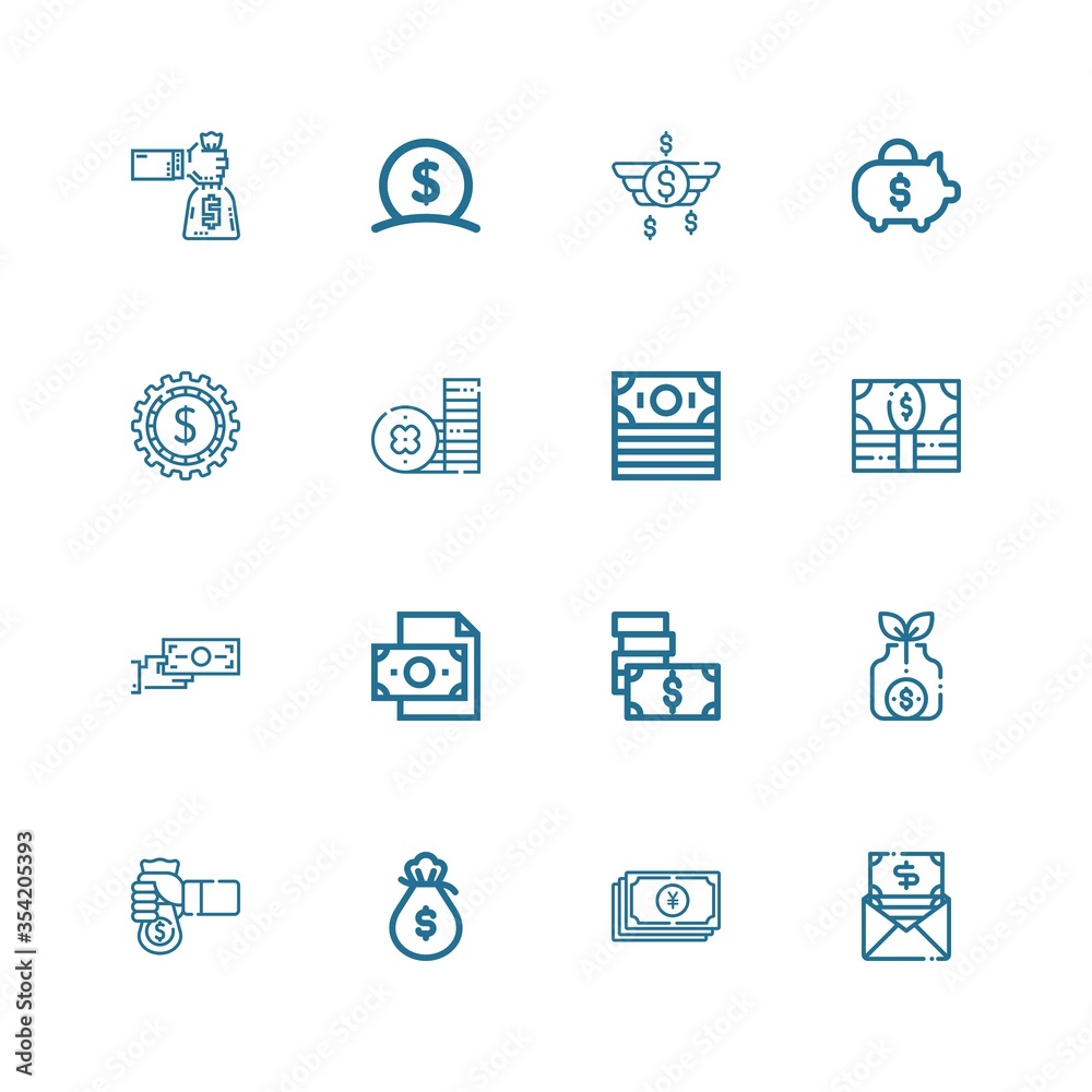 Editable 16 euro icons for web and mobile Editable 16 euro icons for web and mobile
