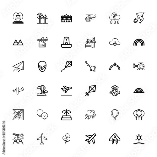 Editable 36 sky icons for web and mobile