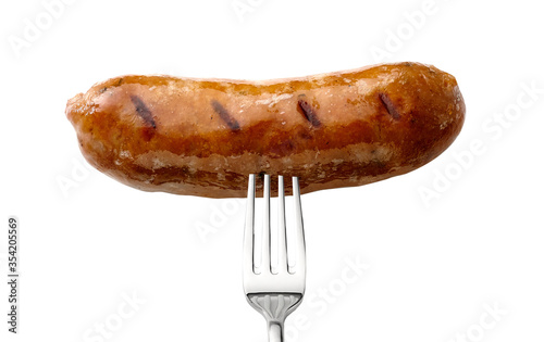 Sausage on a fork