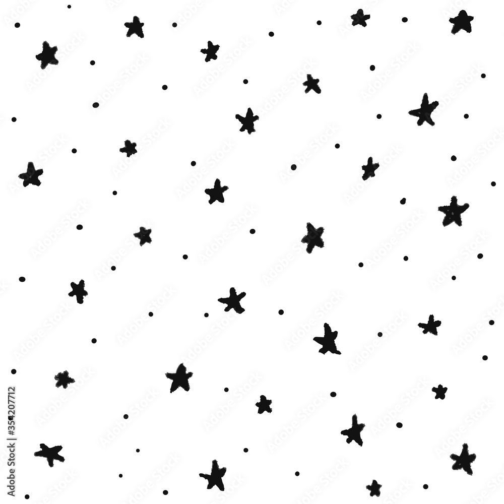 Vector Star Pattern Background.pattern of star doodle.Star hand drawn.Vector EPS 10.