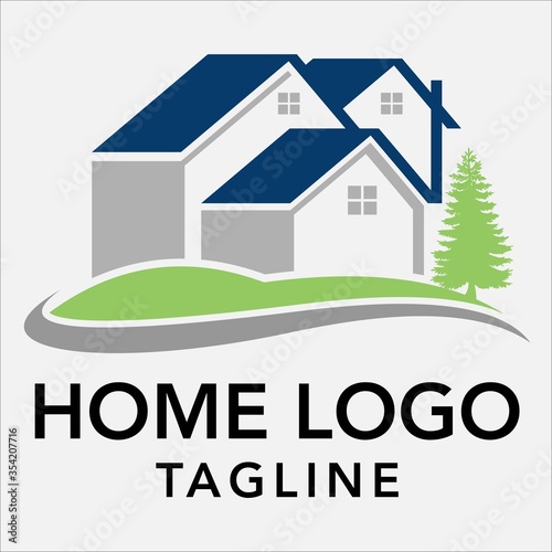 Real Estate Vector Logo Design Elements. Set of nine stylish realty and construction symbols