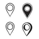 handdrawn Coordinates Location Point Gps doodle icon vector isolated