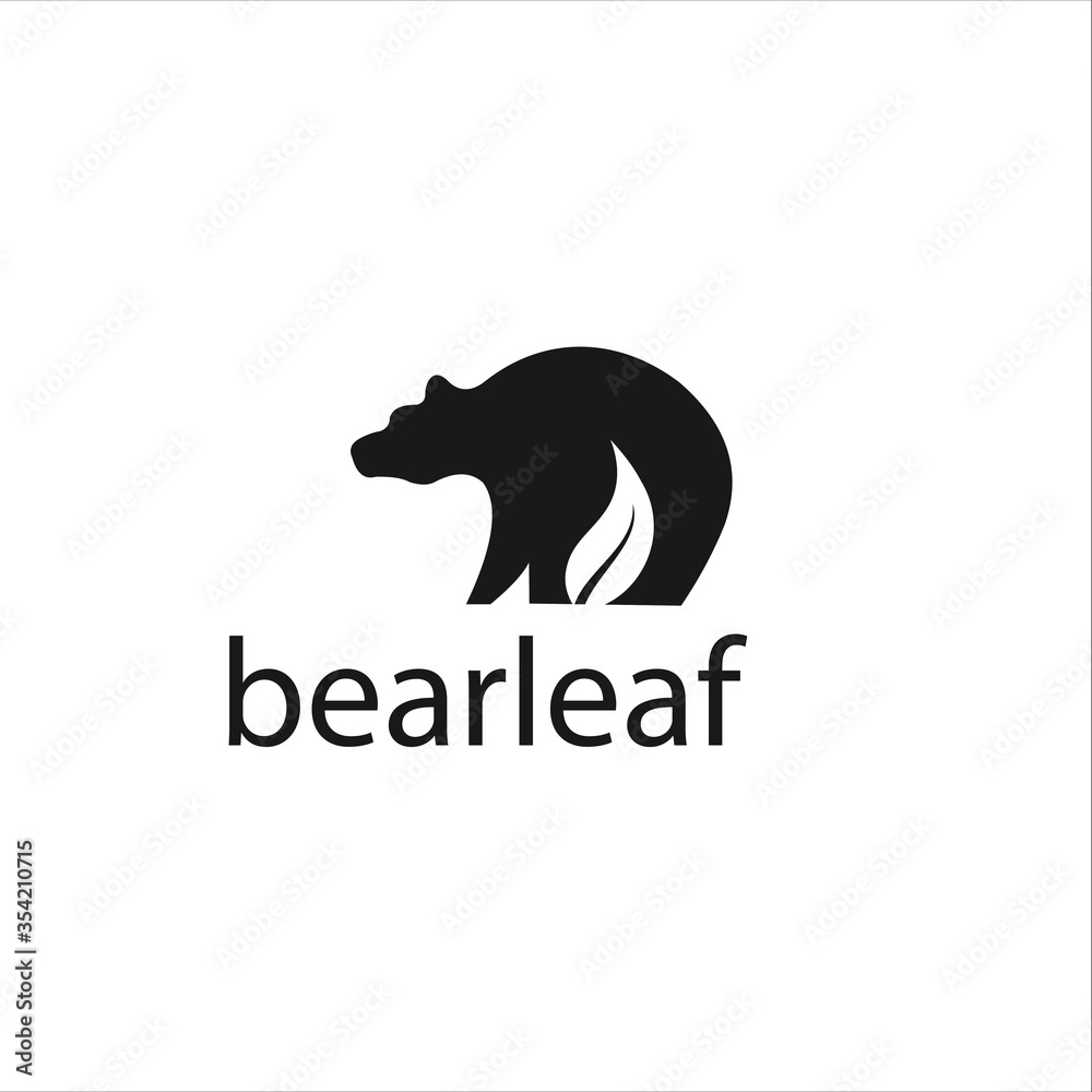 bear leaf leaves natural nature logo vector design abstract. vector illustration logo.
