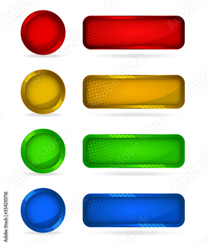 buttom web design red, yellow, green, blue. photo