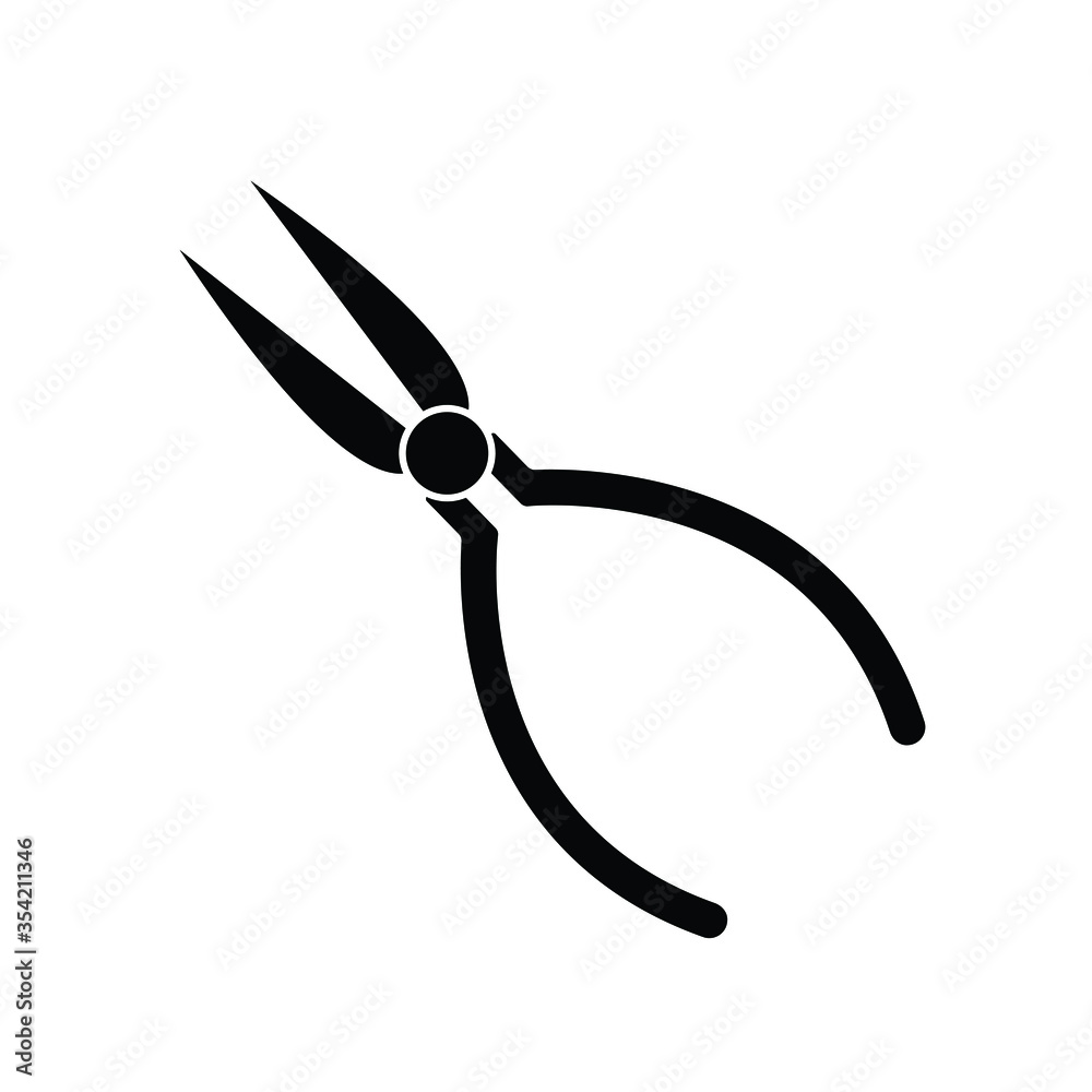 black pliers icon vector