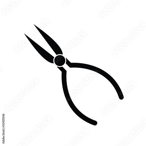 black pliers icon vector