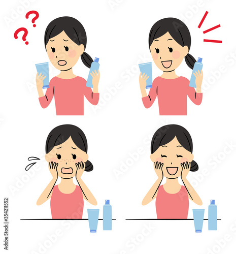 illustration of lady and skin care