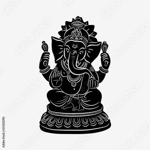 Lord Ganesha Ganpati Bappa vector illustration