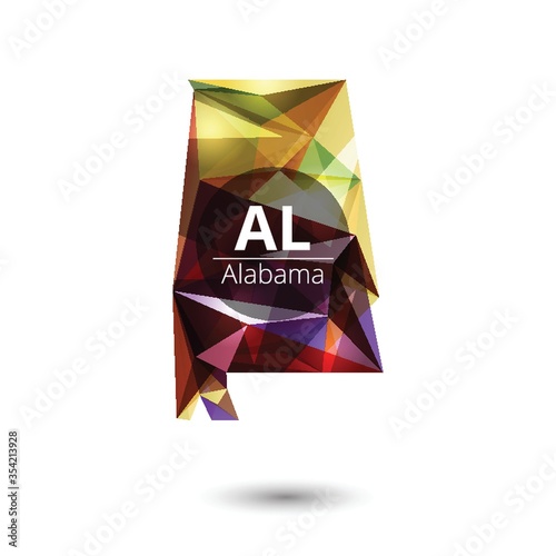 Low poly map of alabama state