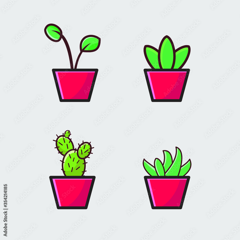 vector set of green plant eco icons vector set of green plant eco icons