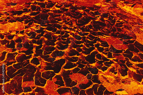 Magma is full of lava, Lava ground background, Global warming.
