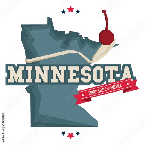 Minnesota map with sculpture garden photo