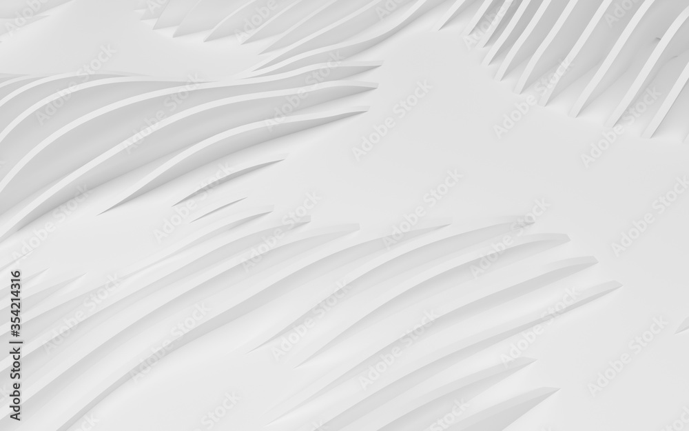 Obraz premium Abstract Curved Shapes. White Circular Background.