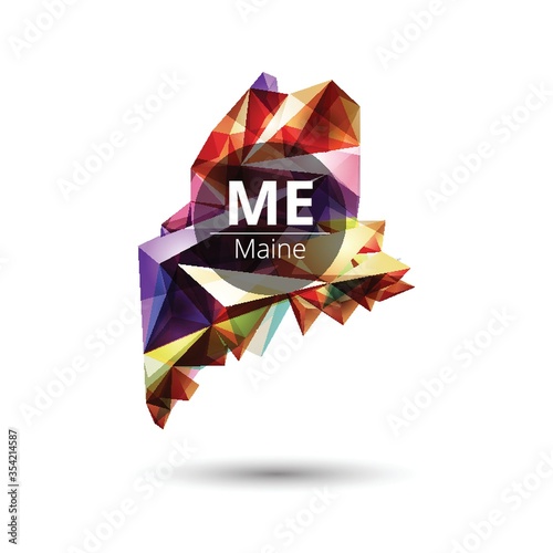 Low poly map of maine state