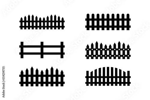 Fence icon set . editable icons. Rural wooden fences, pickets vector. Different garden fences vector illustration. Vector illustration.