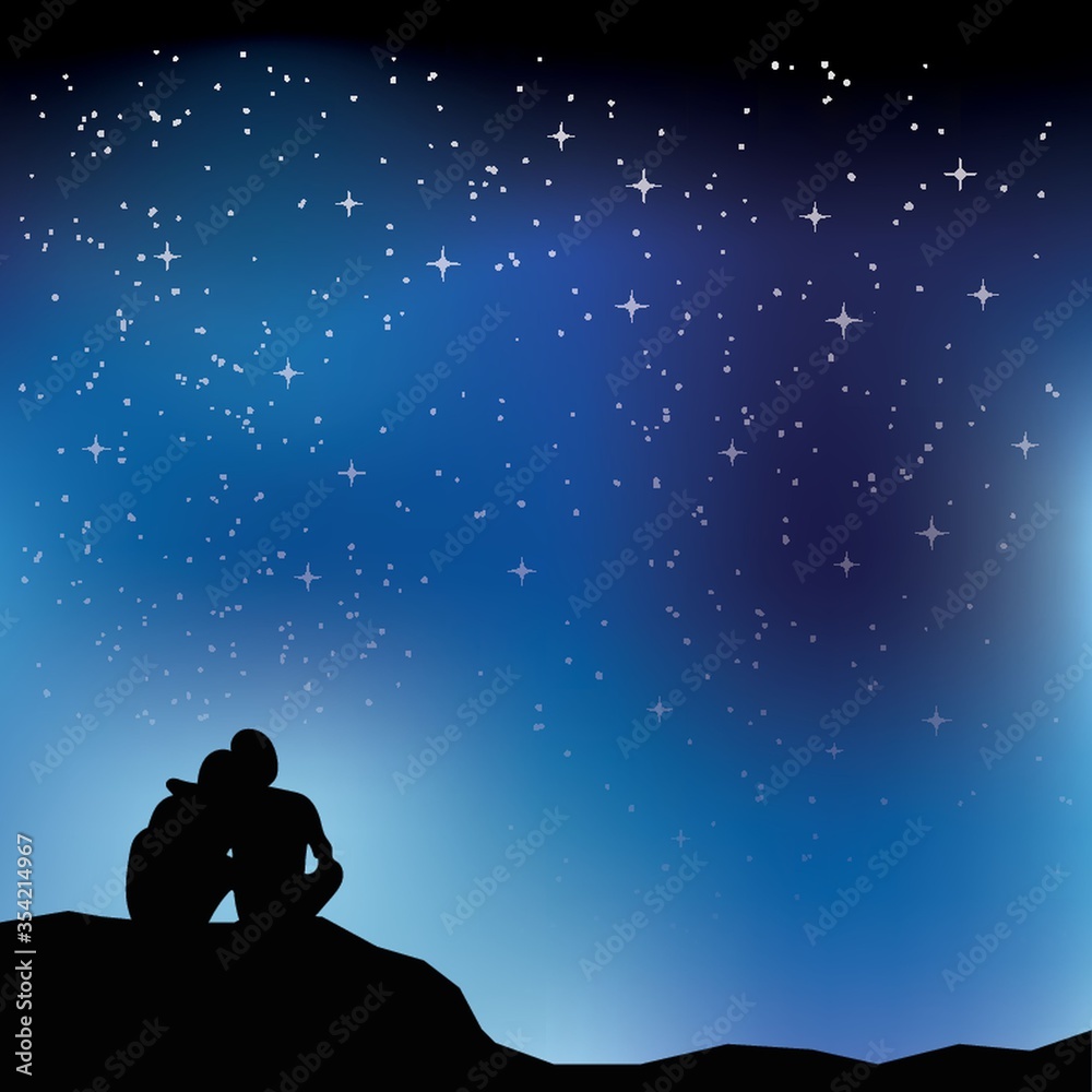 Couple looking at stars