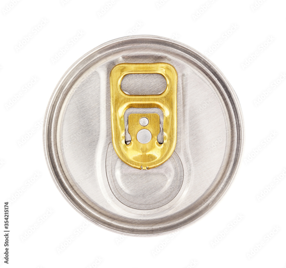 metallic can on white background, view from the top metallic can on white background, view from the top