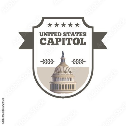 United states capitol label
