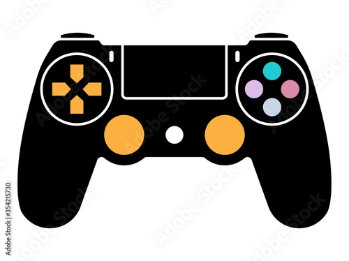 Video game ps4 controller / gamepad flat color icons for apps and websites