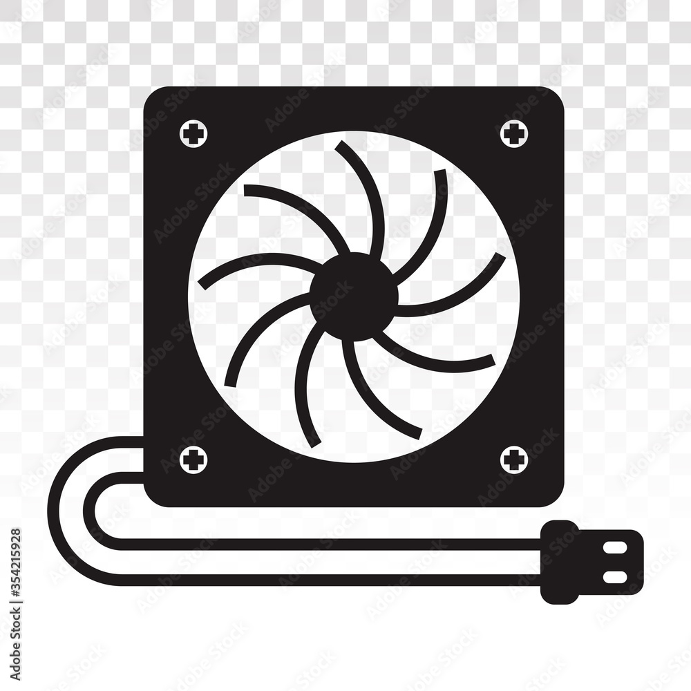 PC fan / computer fan with usb plugs flat icon for apps or website