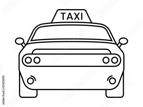 Taxi / taxi cabs line art icon for apps or website