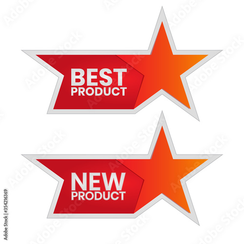 New product and best product ribbon banner vector icon for websites