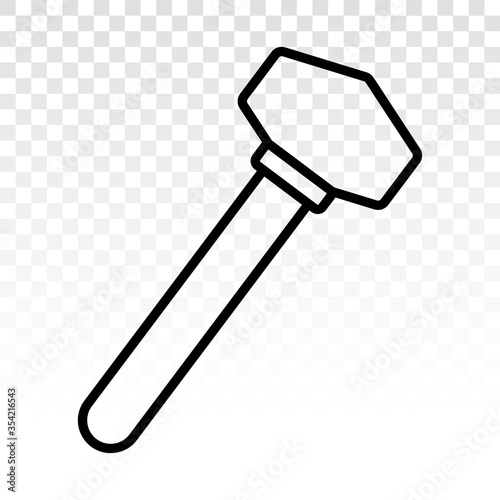 Blacksmith hammer line art icon for apps or website