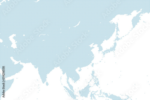 dotted Far East Asia map, large size.