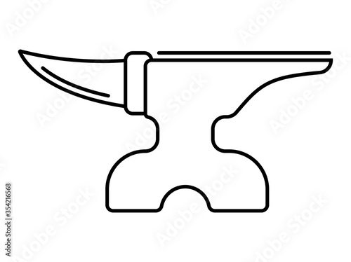 Blacksmith anvil icon with line art for apps or website