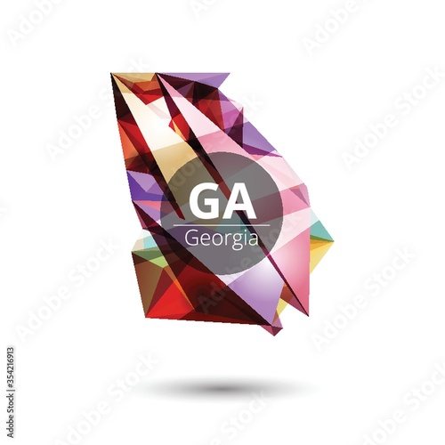 Low poly map of georgia state