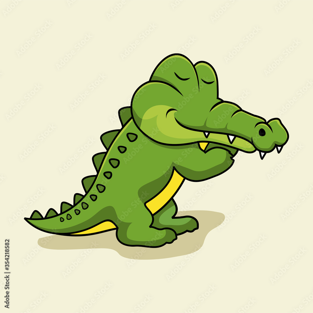 Fototapeta premium Crocodile Cartoon Alligator Cute Animals