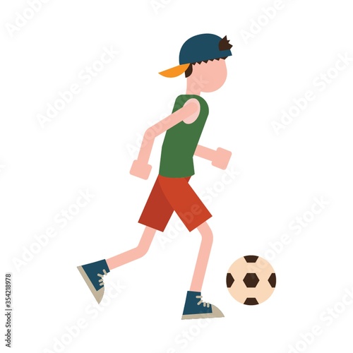 Boy playing football