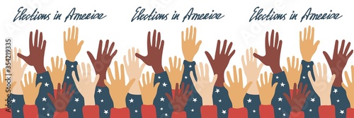 USA vote 2020. Elections in America. Voting for the president of America. American Flag 4th july 
American Elections seamless pattern, United States