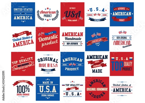 Made in USA labels and poster set