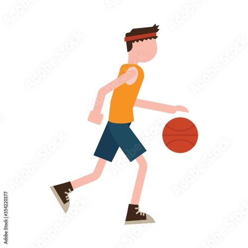 Boy playing basketball