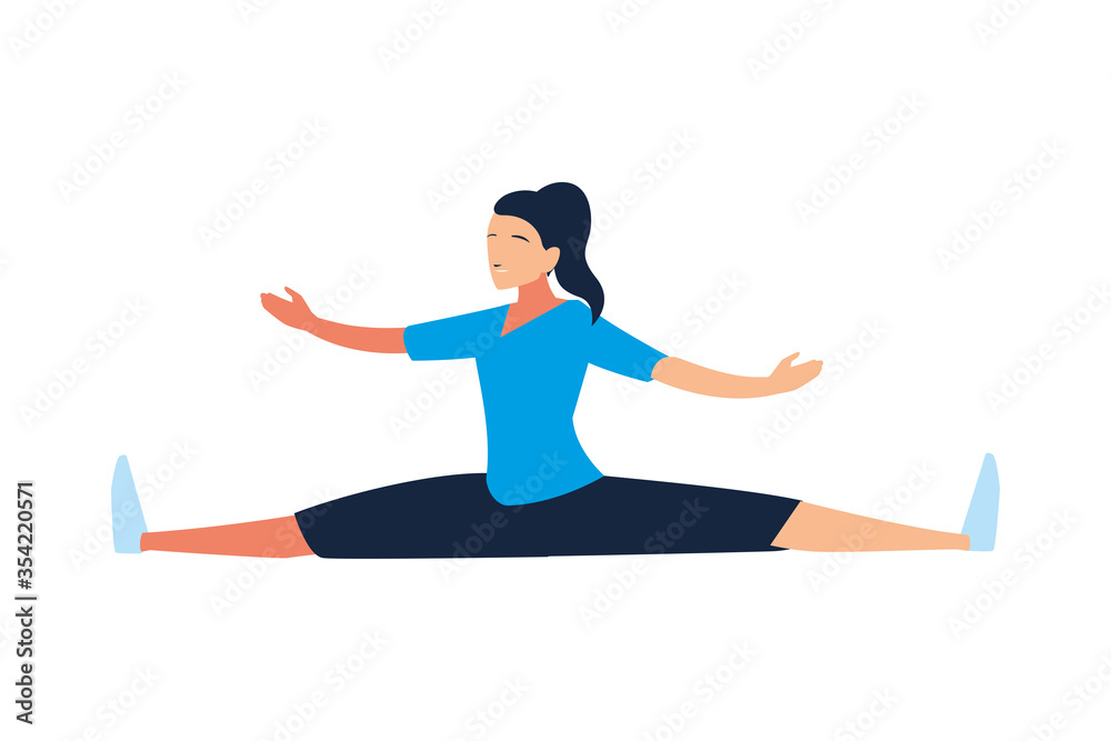 woman doing stretching exercises at home woman doing stretching exercises at home