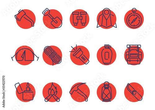Collection of camping icons