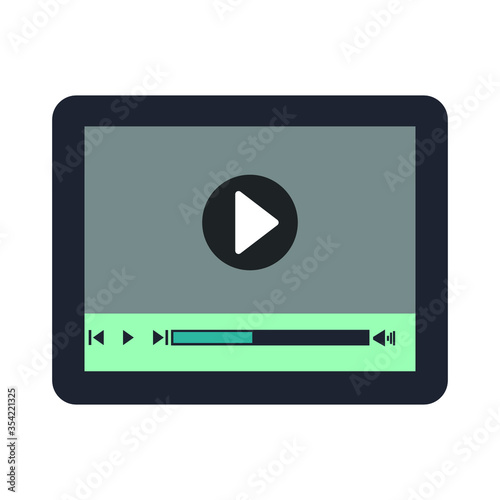video player for web design with text
