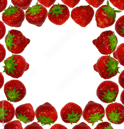 strawberry frame with a place for text on a white background