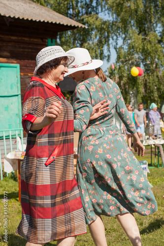 Women dance at Sabantuy national holiday photo