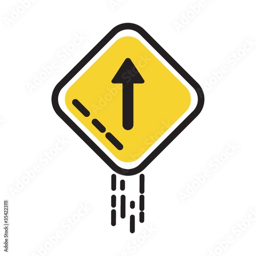Straight arrow auxiliary sign