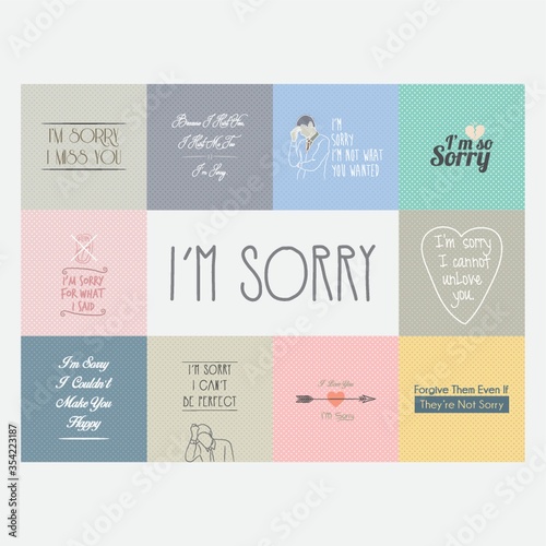 Collection of sorry phrases