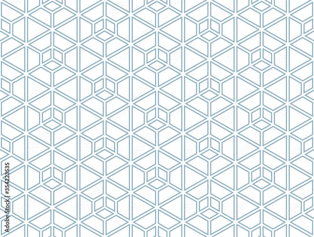 The geometric pattern with lines. Seamless vector background. White and blue texture. Graphic modern pattern. Simple lattice graphic design
