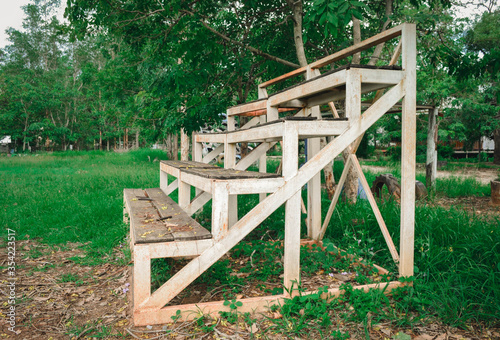 Seating for sitting or watching sports beside the stadium.