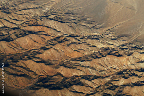 aerial view of the desert